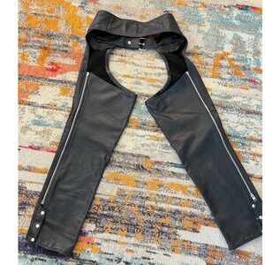 Leather Creations Motorcycle Chaps Black Biker‎ USA Made Womens